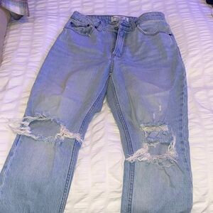Abercrombie & Fitch High Rise Distressed Blue Jeans